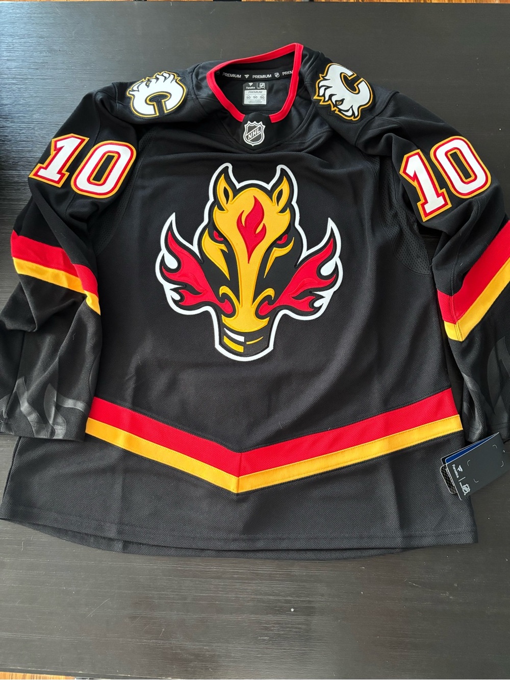 Jonathan Huberdeau #10 “Blasty” Calgary Flames Authentic Fanatics Premium Jersey
